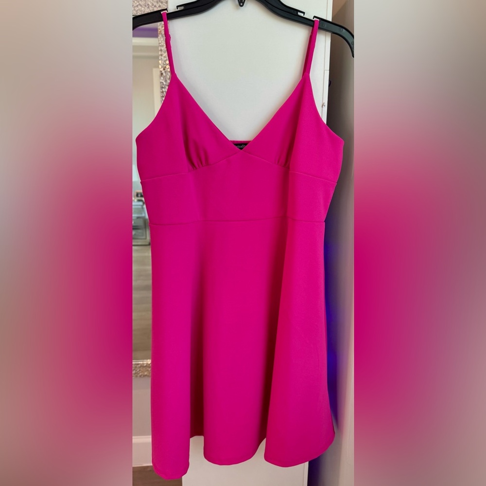 Vibrant Pink Spaghetti Strap Mini Dress